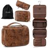 Elviros Borsa Toilette Uomo 3 in 1 Impermeabile con Scomparti PVC - Borsa da Viaggio per Uomo con Organizer Modulare, 28x22x10cm per Palestra, Business, Viaggi Lunghi (Marrone scuro)