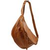 SH Leder - Borsa da cintura in vera pelle per donna, unisex, per festival, viaggio, grande, 49 x 28 cm, Daniela G768, cognac, Grande