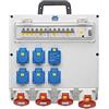 as - Schwabe FIXO 14D MAX 61525 - Distributore a parete per attacco fisso NYM-J fino a max. 5 x 10, 5 prese con contatto di protezione 230 V/16 A, 3 x CEE 400 V/32 A, 5 poli, 2 porte USB 5 V/2,1 A,