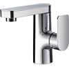 Cobbe Rubinetto da bagno, girevole a 360°, adatto per tutti i tipi di lavabo, salvaspazio per acqua fredda e calda, cromato