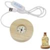 UYUYong Base Luminosa Rotonda in Legno a LED 3 Colori Basi per Espositori Luminosi a LED Base Luminosa in legno con USB per Vetro Acrilico Piastra in Resina Sfera di Cristallo