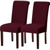 KELUINA Coprisedie Moderne Set di 1/2/4/6, Coprisedia Elasticizzato Coprisedia Universale Lavabile Elastico Rimovibile per la Decorazione della Festa (Vino Rosso,2 Pezzi)