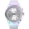 TONSHEN Donna Orologi da Polso 50M Impermeabile LED Elettronico Luce Sportivo Digitale Orologio Plastica Cassa e Gomma Cinturino (Bianco)