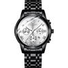 RORIOS Orologio da Uomo Orologio Luminosi Orologio Analogico al Quarzo con Cinturino in Acciaio Inox Calendario Orologi da Polso per Uomo