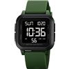 BIEWO Orologio da uomo quadrato luminoso orologio impermeabile orologio elettronico in acciaio inossidabile orologio per adulti, Verde: B., Moderno