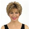 AIYLMZ Parrucche Bionde Corte e Soffici per Donna, Parrucca Capelli Castani Ricci Pixie Cut con Frangia, Parrucche Sintetiche con Radici Scure per Uso Quotidiano e Costume (Biondo Misto Castano)