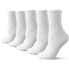TOCONFFON Calzini caldi e soffici da donna, invernali, termici, a pantofola da letto, 4-8, idea regalo, bianco, 4-8