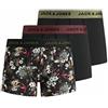 JACK & JONES Jacflower-Confezione da 3 Micro Fibre Boxer a Pantaloncino, Nero/Dettaglio: Nero-Nero, XXL Uomo
