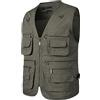 Yukirtiq Uomo All'aperto Gilet da Pesca Traspirante Asciugatura Rapida Gilet da Lavoro Reporter Caccia Fotografi Outdoor Vest Safari Giacche Gilet con Multitasche