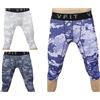 vf VFIT Leggings 3 Pezzi Pantaloni Compressione Pantalone Medio 3/4 Uomo Sportivo Fitness Running (L, Camu Bianco+Blu+Verde)