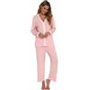 Jecarden Pigiama da Donna Set Pigiama a Maniche Lunghe in Cotone Modale Pigiama a Due Pezzi con Rifiniture in Pizzo per Donna Abbigliamento Casual