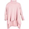 styleBREAKER Pullover a Maglia Oversize da Donna con Perline e Maniche Lunghe, Collo Alto ripiegato, Poncho, Taglia Unica 08010065, Colore:rosé