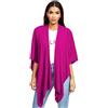 Gloop Poncho da donna, sciarpa, maglione lungo, maglione lavorato a maglia, cappotto, asciugamano XXL, tunica per l'estate e l'inverno, Colore: rosa., Taglia unica