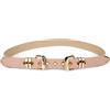 styleBREAKER Cintura da donna con doppia fibbia dorata e rivetti a foro, B-Low Belt, cintura in vita, accorciabile 03010121, colore:Rosé, Taglia:85cm