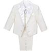 Lito Angels Smoking Avorio Completo Elegante per Bambino, Set 5 Pezzi (Giacca, Gilet, Camicia, Papillon e Pantaloni) Taglia 2-3 Anni (Etichetta in Tessuto 03)