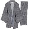 thefancypumpkin Tute Stile Giapponese da Uomo Tute Pigiama Kimono Nero Taglia m