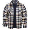 KEFITEVD Uomo Giacca a quadri Manica lunga Camicia di flanella Uomo Camicia Giacca Casual Cotone Giacca da boscaiolo Inverno Camicie Termiche Comoda Camicia Autunno Giacca Transizione Giallo L