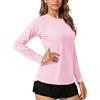TACVASEN Donna Sun Protection UV-Surf Shirts Estate Magliette a Maniche Lunghe, Rosa, XXL