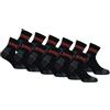Lonsdale 12 Paia Calze Quarter Lavoro Lunghezza Sopra la Caviglia - Rinforzo Punta Tallone - Spugna Cotone (Nero, 43-46)