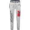 GEO NORWAY Myer Lady - Pantaloni da Jogging da Donna - Pantaloni da Allenamento Sport Fitness Sportivi Vita Training Corsa Casual - Tasche Yoga Running Donna Cotone Poliestere Grigio Misto - L