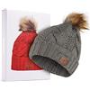ASIILOVI Cappello Bluetooth Regali Natale, Berretto Bluetooth con Doppio Strato di Fodera in Lana, Adatto a Uomini, Donne e Adolescenti, 20 Ore di Riproduzione, Confezione Regalo per Natale 001-nero