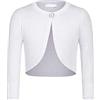 trudge Cardigan Bolero Basic da Bambina a Maniche Lunghe Coprispalle Lavorato a Maglia Giacca a Spalla per Bambini Festivo Top Corto per Abito da Comunione Abito da Battesimo Bianco 1 140