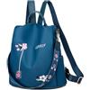 Ray-Velocity Zaino Antifurto Donna, Borse Zainetto Donna Impermeabile, Borsa a Tracolla Moda per Uscire, Lavoro, Viaggio, Scuola, Università (Fiore Blu)