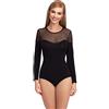 Merry Style Body Donna a Manica Lunga BD106 (Nero, S)