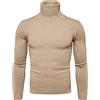 KINKOCCL Felpa girocollo lunga da uomo con collo alto morbido maglione lavorato a maglia elasticizzato slim fit caldo maglione collo alto da uomo camicia slim pullover, 0A-B, L