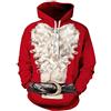 Ocean Plus Uomo Felpa con Cappuccio 3D Graphic Manica Lunga Unisex Sweatshirt Moda Hoodie con Tasche Pullover (S/M (Torace: 112-132CM), Babbo Natale)
