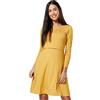 Zeta Ville Fashion Zeta Ville - Vestito a Strati Allattamento prémaman Manica Lunga - Donna - 128c (Mustard, IT 48/50, 2XL)