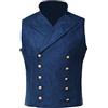 BPURB Gilet da uomo vittoriano doppiopetto gilet steampunk gotico per festa di nozze, Blu, L