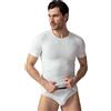 OLTREMARE, 4 Maglietta Manica Corta Uomo Collo a Giro in Caldo Cotone Elasticizzato, Bianco S