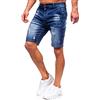 BOLF Uomo Pantaloni Corti Jeans Denim Strappati Bermuda Shorts Estivi Regular Fit Casual Style MP0036BS Blu Scuro S [7G7]