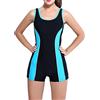 TieNew Costume Intero con Gambe Tipo Short Costume da Bagno,Essential Endurance Legsuit Costume Donna,Donna Costume da Bagno, Sportivo Boyleg One Piece Bikini Vintage Costume Intero con Coppe