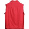 YOUCAI Gilet Jeans Uomo Giacca Denim Senza Maniche Denim Retro Giubbotto Smanicato Denim Panciotto Gilet in Denim,Rosso,L