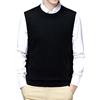 Generic Maglione da uomo Gilet senza maniche Maglione Cotone Casual Autunno Inverno Carri armati a coste Top Scollo a V Maglioni Gilet Torto Pullover A Maglia Regular Fit Inverno, Nero , L