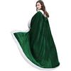 LuckyMjmy Vestito da cerimonia nuziale invernale da donna mantello con cappuccio in velluto foderato con pelliccia, Verde scuro, XL