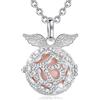 AEONSLOVE Collana Angeli Gravidanza, Collana Lunga Donna Ali d'angelo Con Ciondolo Chiama Angeli Bola Messicana Maternita per Mamma e Bambino Regalo Originale Bel Gioielli