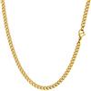 PROSTEEL Collana Uomo a Catena Barbazzale Cubana Sottile, Larghezza 3 mm, Lunghezza 60 cm, Acciaio Inossidabile Placcato Oro 18K, Hip Hop Punk Rap, Oro, Regalo Perfetto (con Confezione)