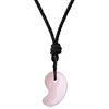 COAI Pendente Unisex Magatama dei Tre Sacri Tesori, Collana Regolabile con Ciondolo Giapponese Quarzo Rosa