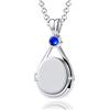 VICKWOOD H2O Kette Plötzlich Meerjungfrau Halskette mit Medaillon zum Öffnen für Bilder Inklusive Muschelförmiger Geschenk-Box Geschenk für Frauen (Silber-Blau)