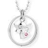 fish Collana Bambina In Argento Sterling Con Ciondolo Angelo E Cristallo Rosa Per Battesimo