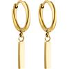 Purelei Orecchini Huli Creole (Oro) - Orecchini donna in resistente acciaio inossidabile - Orecchini oro impermeabili da donna - Diametro 1,6 cm cm - Gioielli per un look personalizzato