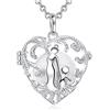 AEONSLOVE Collana Chiama Angeli Gravidanza, Bola Musica Messicana Ciondolo Gabbia Cuore Mamma e Bambino Regalo Originale per Futura Madre, 2 Catene