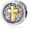 Eusense Croce Charm, Bead Croce in Argento Sterling Compatibili con il Braccialetto Europeo