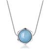 COAI Collana da Donna in Argento 925 con Ciondolo Esagonale in Acquamarina