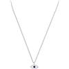 Purelei Collana Blue Eye, Collana da donna in acciaio inossidabile, Collana con ciondolo a occhio in zirconi, Collana resistente all'acqua, Lunghezza regolabile 40-45 cm, Regalo per donna (Argento)