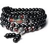 COAI Bracciale Collana 108 Perle Mala in Onice e Occhio di Tigre Rosso