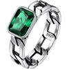 Bestyle Anelli Uomo Argento 925 Anelli Con Perla Verde Anello Donna Verde Smeraldo Misura 27